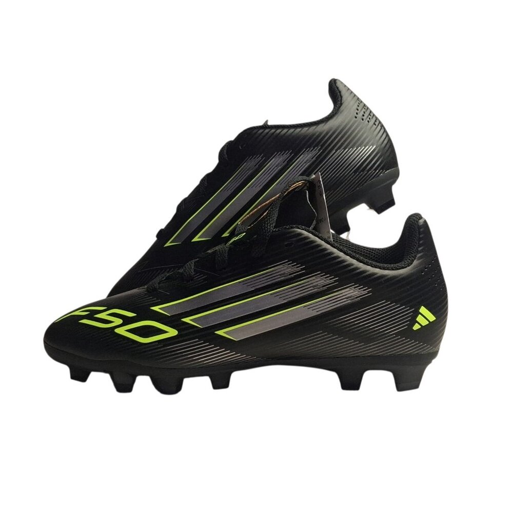 Adidas F50 Club FG Junior Soccer Cleats Black Green Size 2 Youth New in Box